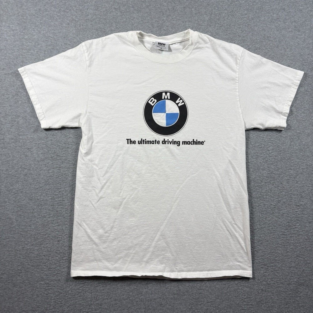 Vintage 90s BMW The Ultimate Driving Machine Shirt Medium White Made in USA Tee